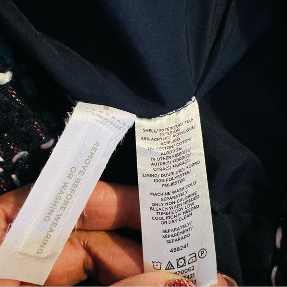 Loft Navy Tweed Multi Color A-Line Skirt - Picture 8 of 8